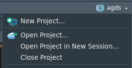 R project menu.